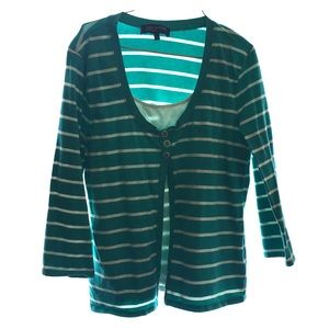Jones New York Layered Button Cardigan